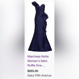 Marchesa Notte Navy Gown